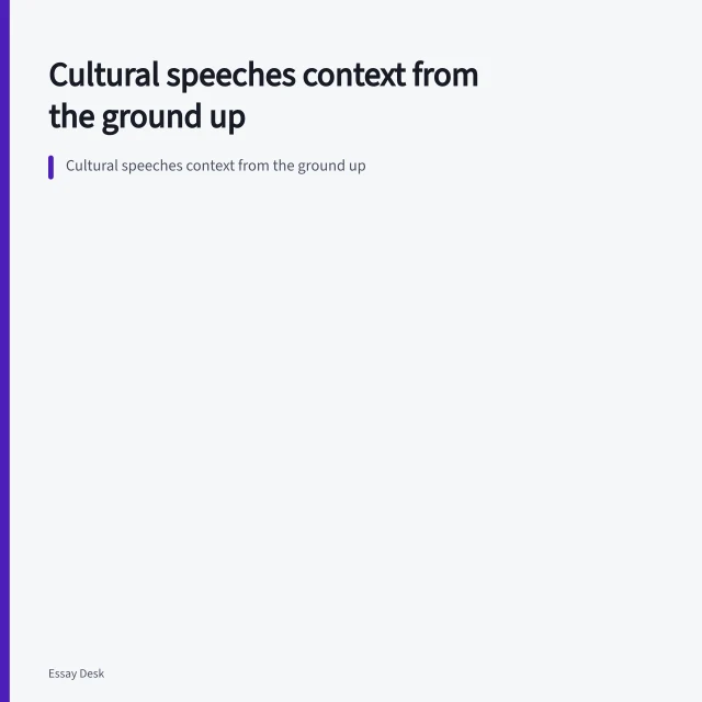 Cultural speeches context from the ground up. Cultural speeches context from the ground up