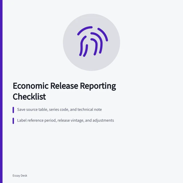 Checklist for verifying economic release definitions, adjustments, revisions, and comparisons. Economic release reporting checklist for the morning it lands