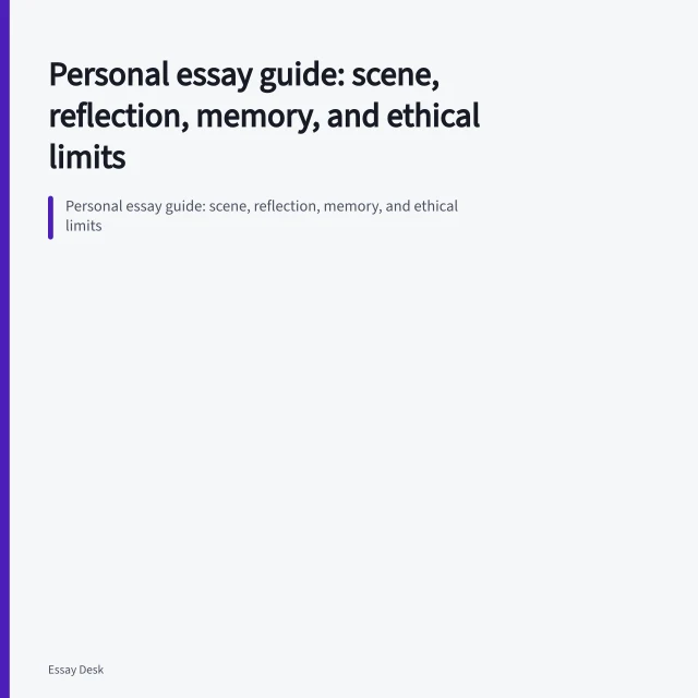 Personal essay guide: scene, reflection, memory, and ethical limits. Personal essay guide: scene, reflection, memory, and ethical limits