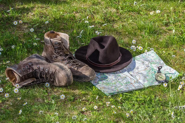 hike, map, orientation, walking boots, shoes, cap, travel, vacation, compass, outdoor, hike, orientation, walking boots, walking boots, walking boots, shoes, compass, compass, compass, compass, compass. Place-name, route, history, ecology, and respect checklist