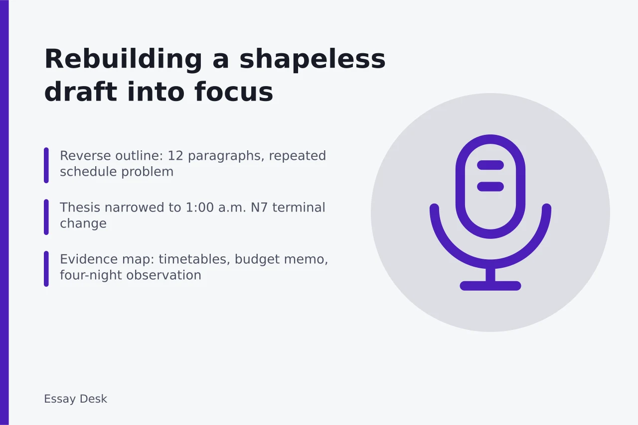 architecture, building, library, glass windows, bookshelves, bookcases, structure, windows, facade, library, library, library, library, library. Rebuilding a shapeless first draft into a focused essay: a worked case