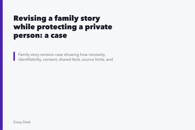Revising a family story while protecting a private person: a case. Revising a family story while protecting a private person: a case