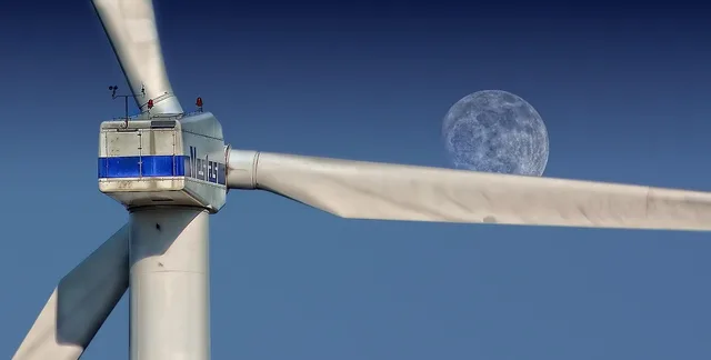 windmill, sky, moon, turbine, wind turbine, wind farm, wind power station, night sky, wind power plant, structure, pinwheel, wind energy, wind power, environmental technology, nature, wind park, renewable energy. Rewriting a misleading energy comparison as a clear explainer: a case
