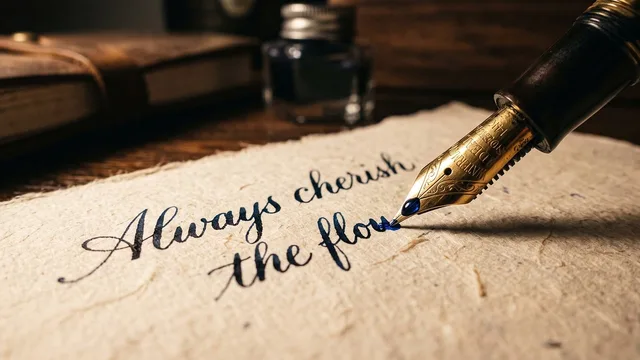 fountain pen, calligraphy, handwritten, ink, paper, writing, lettering, vintage, motivation, creativity, penmanship, paraphrase, story, inspiration, quote, poetry, art form, design, craft, artistic expression. Sentence clarity, rhythm, diction, and punctuation checklist