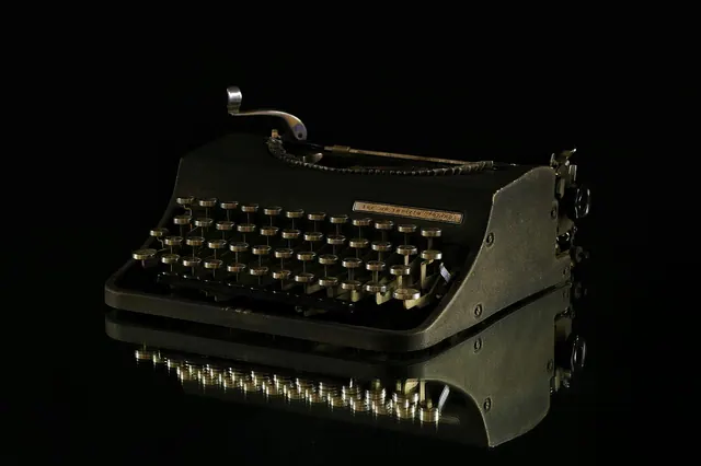 machine, write, keys, communication, letters, ink, antiques, time, table, study, writing desk, journalist, books, writer. Source laundering, quote dumping, patchwriting, and confirmation bias