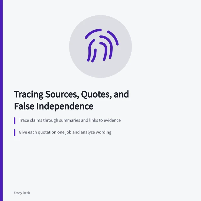 Card on source laundering, quote dumping, patchwriting, and confirmation bias. Source laundering, quote dumping, patchwriting, and confirmation bias