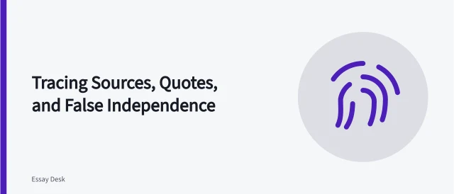 Card on source laundering, quote dumping, patchwriting, and confirmation bias. Source laundering, quote dumping, patchwriting, and confirmation bias