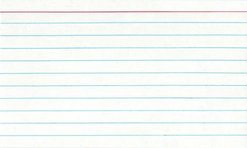 A blank ruled index card